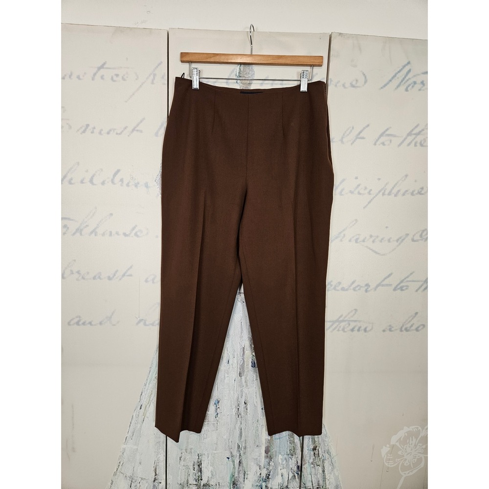 Piazza Sempione Trousers IT 46 Brown Wool Blend Straight Leg Made in Italy